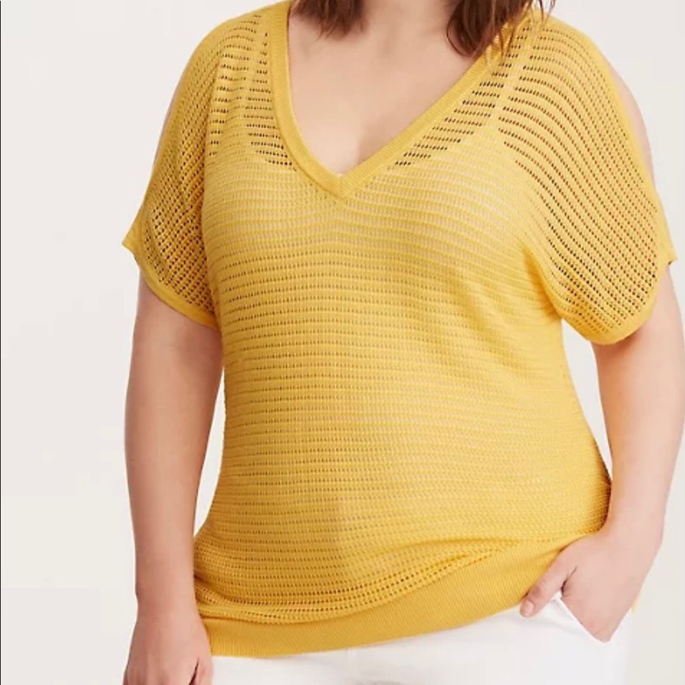 Torrid Open Stitch Cold Shoulder Sweater